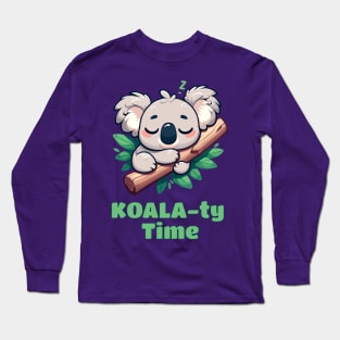 Cute little Koala Bear Catching Quality Time Sleeping Long Sleeve T-Shirt